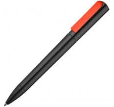 Ручка шариковая Split Black Neon, черная с красным