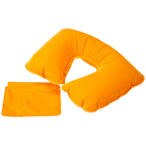 Надувная подушка под шею в чехле Sleep, оранжевая0