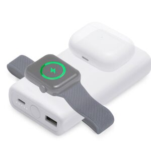 Внешний беспроводной аккумулятор 2-в-1 с функцией зарядки Apple Watch, QC/PD AtomIQ, 10000 мАч