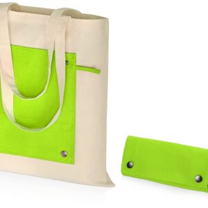 Складная хлопковая сумка для шопинга Gross с карманом, 180 г/м2