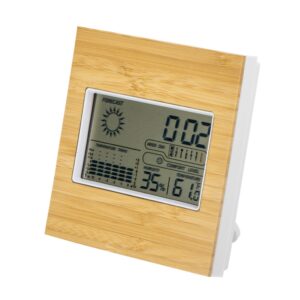 Бамбуковая метеостанция с часами Moscow Heat