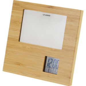 Бамбуковая фоторамка Sasa с метеостанцией