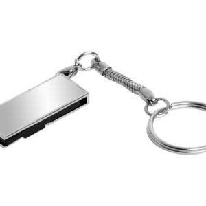 USB 2.0- флешка на 16 Гб с поворотным механизмом и зеркальным покрытием