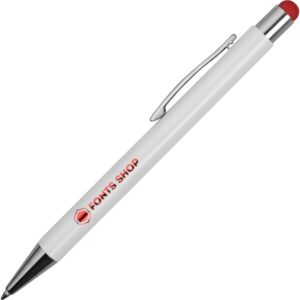 Ручка металлическая шариковая Flowery со стилусом