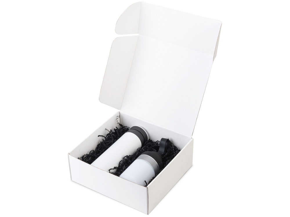 Подарочный набор с колонкой и термосом Black&White — изображение 2