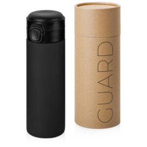 Вакуумная термокружка c кнопкой Guard, soft-touch, 400 мл, тубус