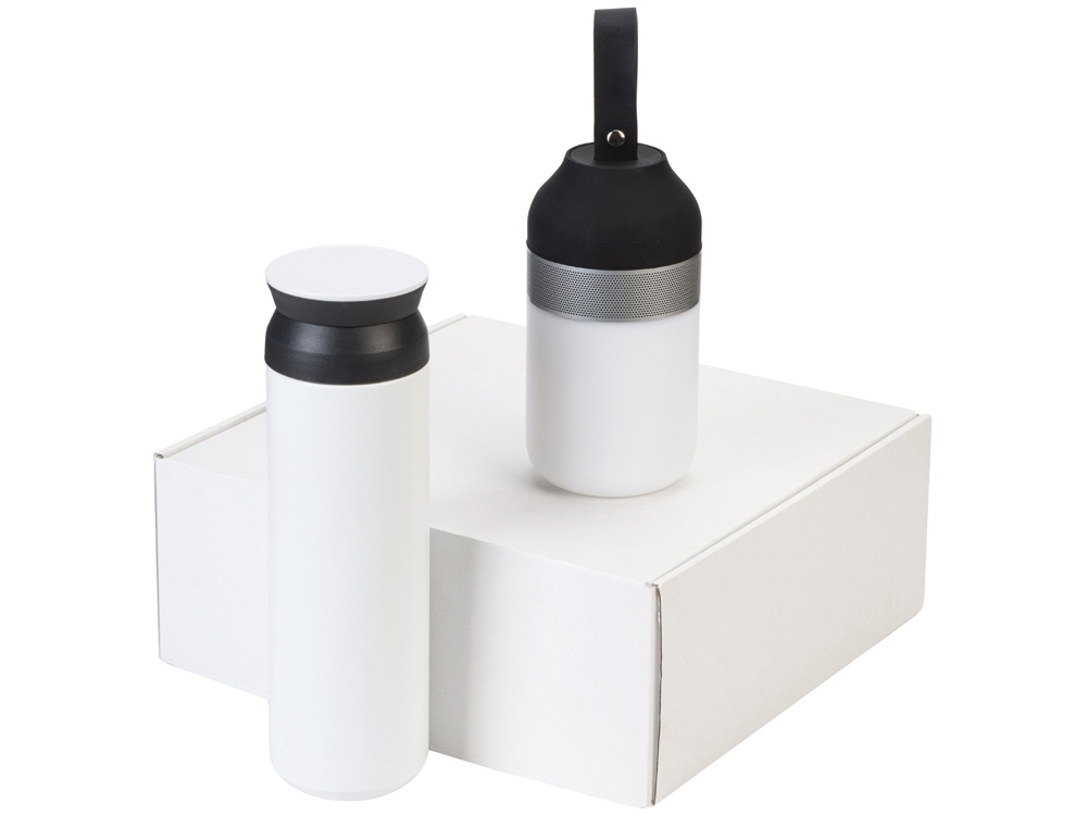 Подарочный набор с колонкой и термосом Black&White