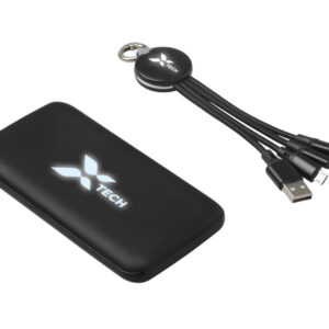 Набор из внешнего аккумулятора и универсального кабеля с подсветкой лого Reserve LED, 10000mAh