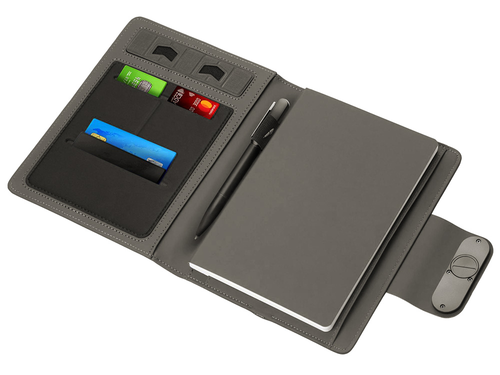 Подарочный набор Twilight: органайзер А5 с беспроводной зарядкой и металлическая шариковая ручка со светящимся логотипом — изображение 8