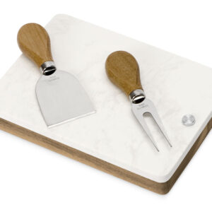 Набор для сыра в коробке из акации и мрамора Fontina