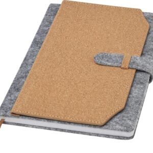 Блокнот A5 Viviana из переработанного фетра и пробкового дуба