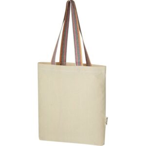 Эко-сумка Rainbow из переработанного хлопка с передним карманом