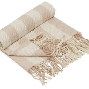 Плед Reglet из хлопка с бахромой