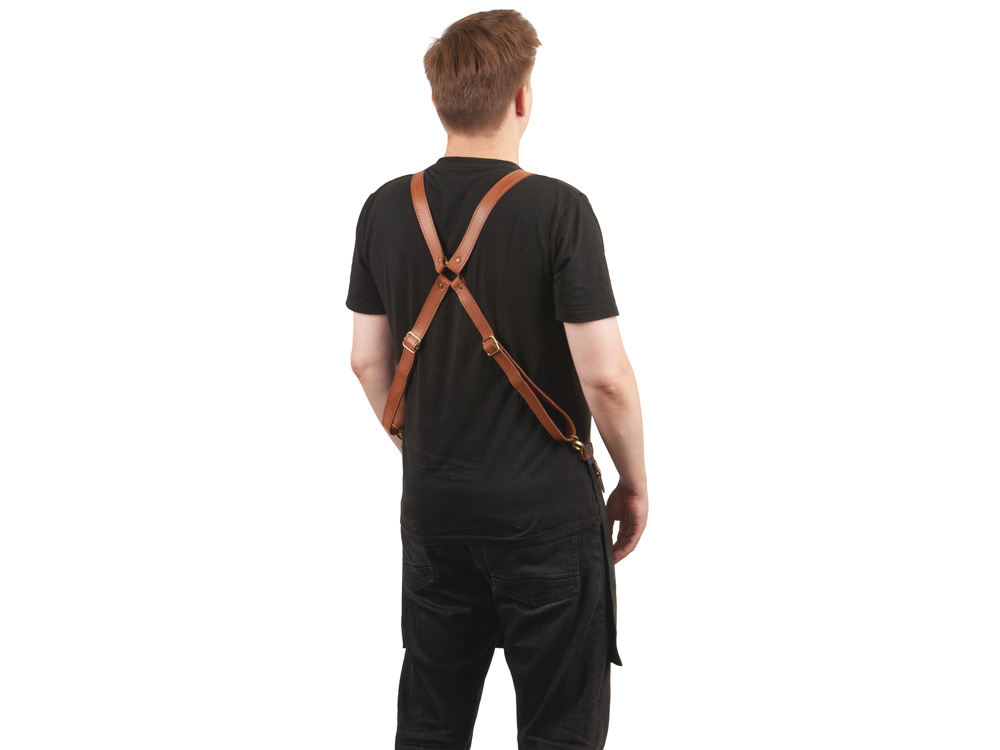 Фартук из натуральной кожи с карманами — изображение 4