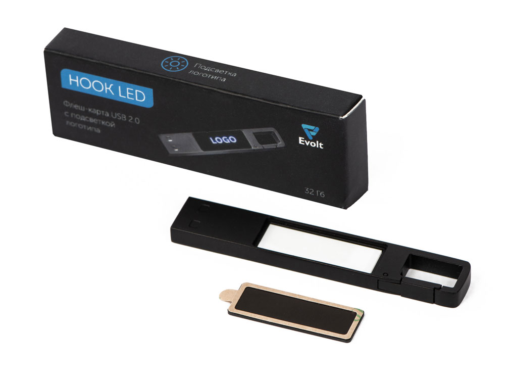 USB 2.0- флешка на 32 Гб c подсветкой логотипа Hook LED — изображение 9