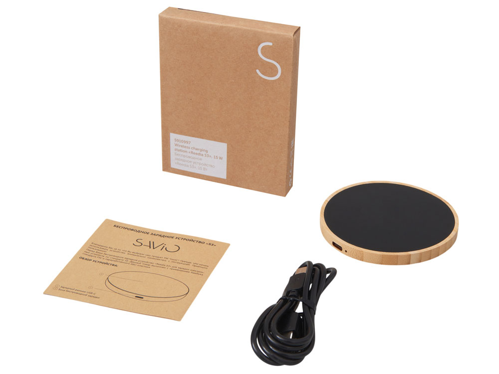 Беспроводное зарядное устройство с подсветкой лого Reedia S3, 15 Вт — изображение 7