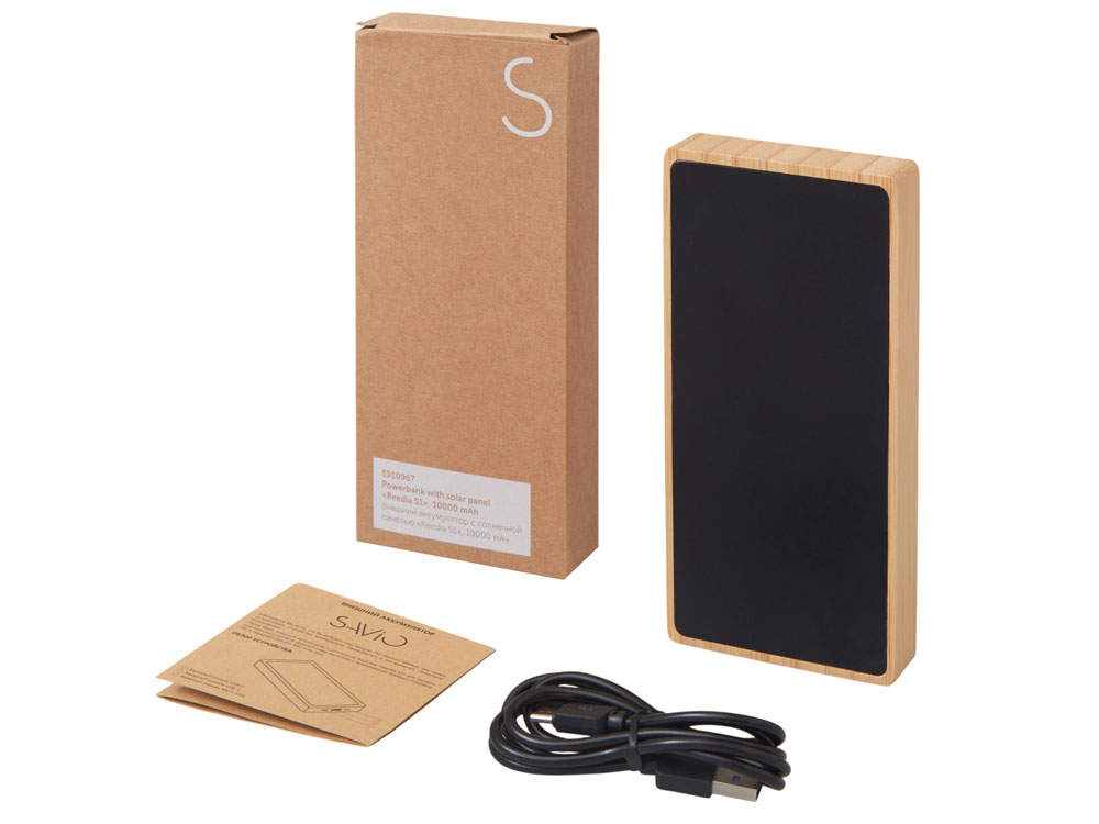 Внешний аккумулятор с подсветкой лого и солнечной панелью Reedia S1, 10000 mAh — изображение 7
