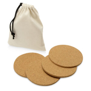 Набор костеров из пробки в хлопковом мешке Bali