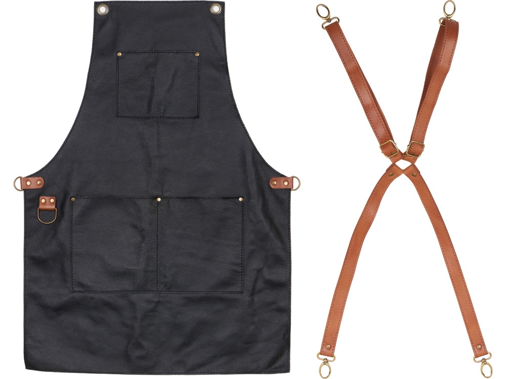 Фартук из натуральной кожи с карманами — изображение 7