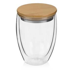 Стакан с двойными стенками и бамбуковой крышкой Valday