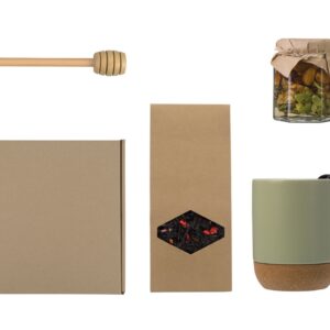 Подарочный набор с чаем, кружкой, медом и ложкой для меда