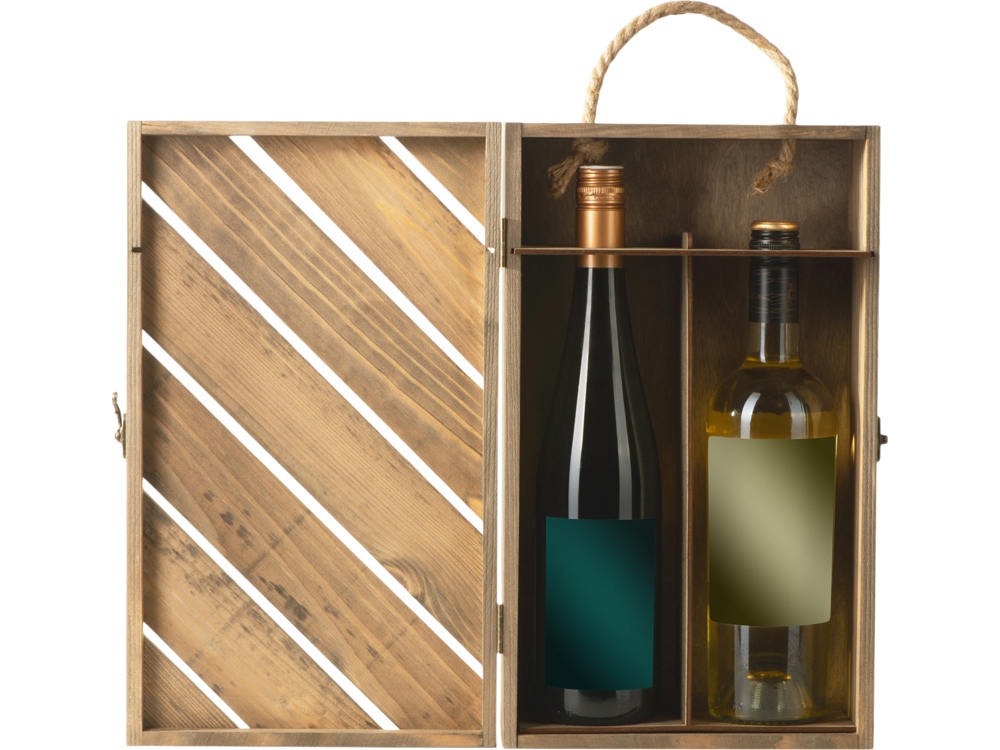 Коробка подарочная из массива дерева Two-bottle box — изображение 7