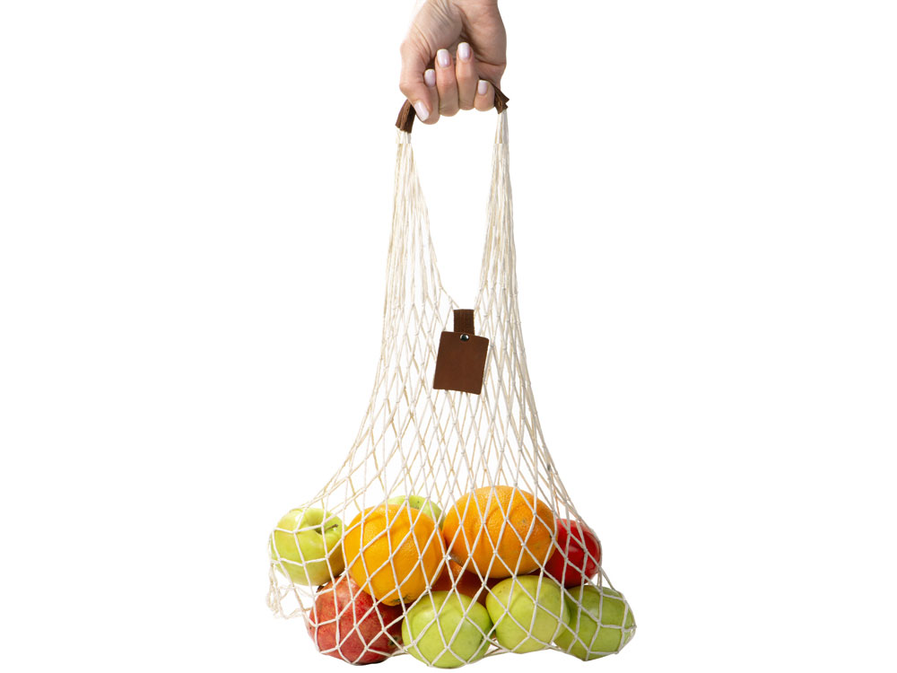 Авоська Dream из натурального хлопка с кожаными ручками, 15 л — изображение 4