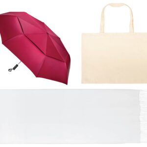 Подарочный набор с зонтом и палантином в шопере