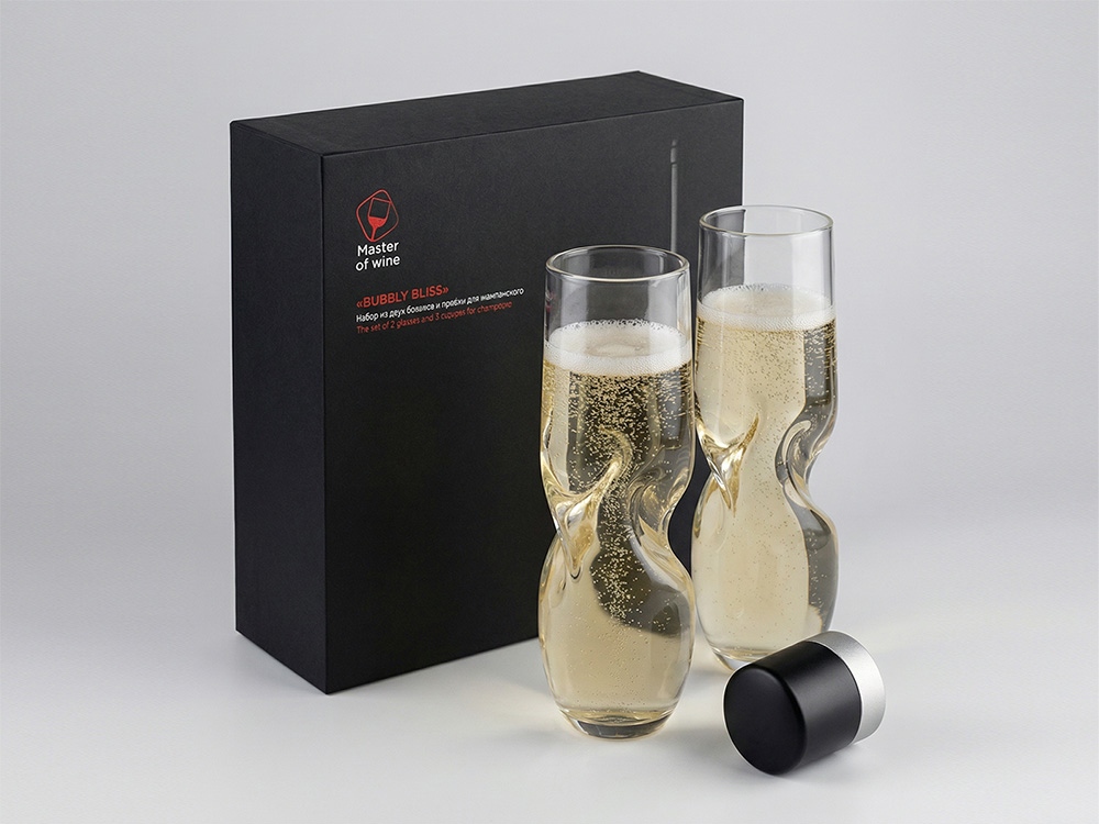 Набор из двух бокалов и пробки для шампанского Bubbly Bliss