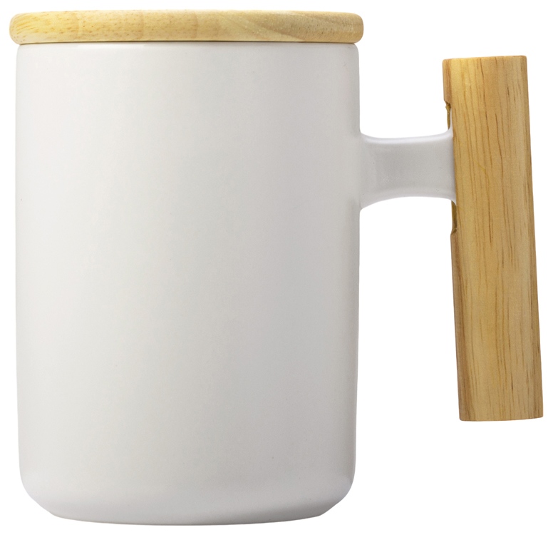 Кружка с ручкой и крышкой из каучукового дерева Jeny — изображение 3