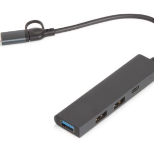 USB-хаб Command с коннектором 2-в-1 USB-C и USB-A, 2.0/3.0