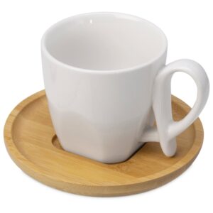Кофейная пара с бамбуковым блюдцем Mandy