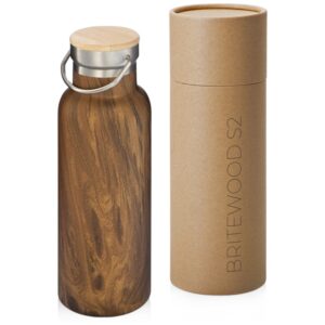 Вакуумный термос Britewood S2, 500 мл, бамбуковая крышка, крафтовый тубус