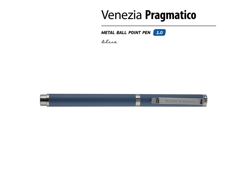 Ручка металлическая шариковая Venezia Pragmatico софт-тач — изображение 2