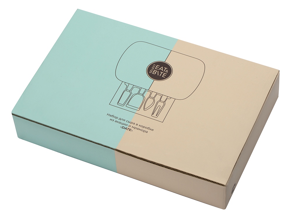 Набор для сыра в подарочной коробке из акации и мрамора Date — изображение 7