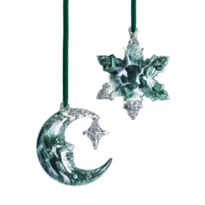 Набор елочных игрушек: Полумесяц, Снежинка