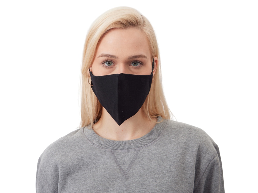 Маска для лица многоразовая из хлопка, анатомической формы без шва — изображение 3