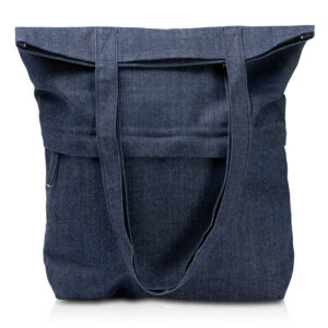 Сумка из переработанной джинсовой ткани Кирк с передним карманом на молнии