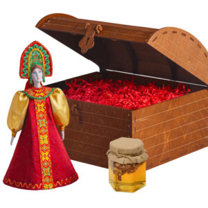 Подарочный набор: кукла фарфоровая, мёд с гецким орехом