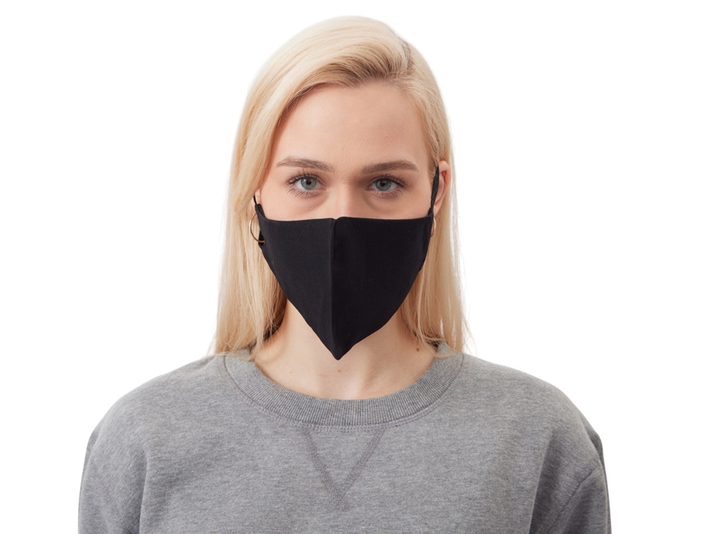 Маска для лица многоразовая из хлопка, анатомической формы без шва — изображение 4