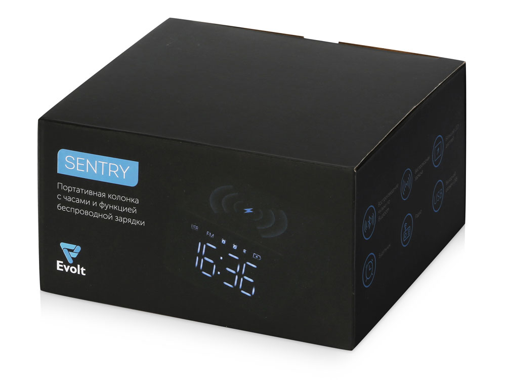 Беспроводная колонка с часами и функцией беспроводной зарядки Sentry — изображение 11