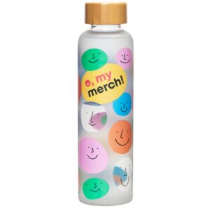 Стеклянная бутылка с бамбуковой крышкой Foggy, 600 мл с УФ-печатью