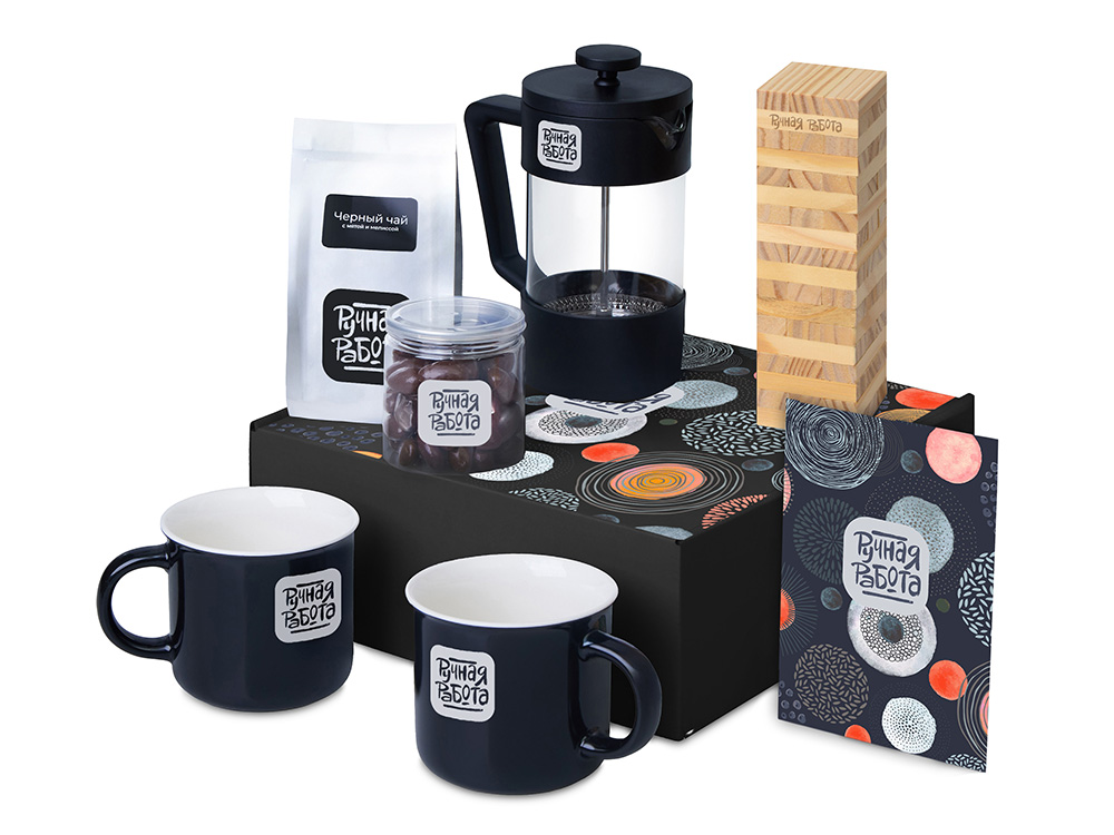 Подарочный набор Re:y. Together с френчпрессом, кружками и дженгой