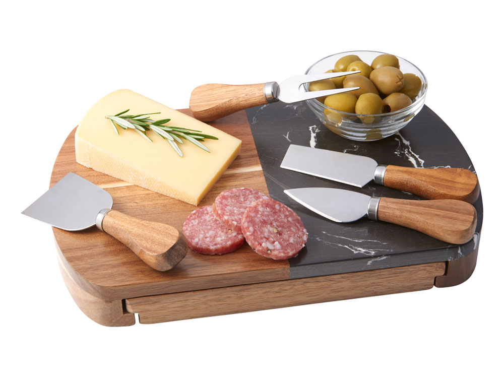 Набор для сыра в подарочной коробке из акации и мрамора Date — изображение 5