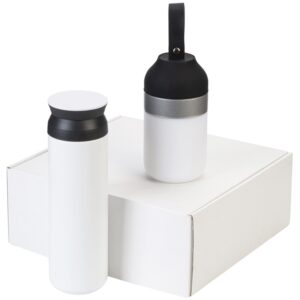 Подарочный набор с колонкой и термосом Black&White