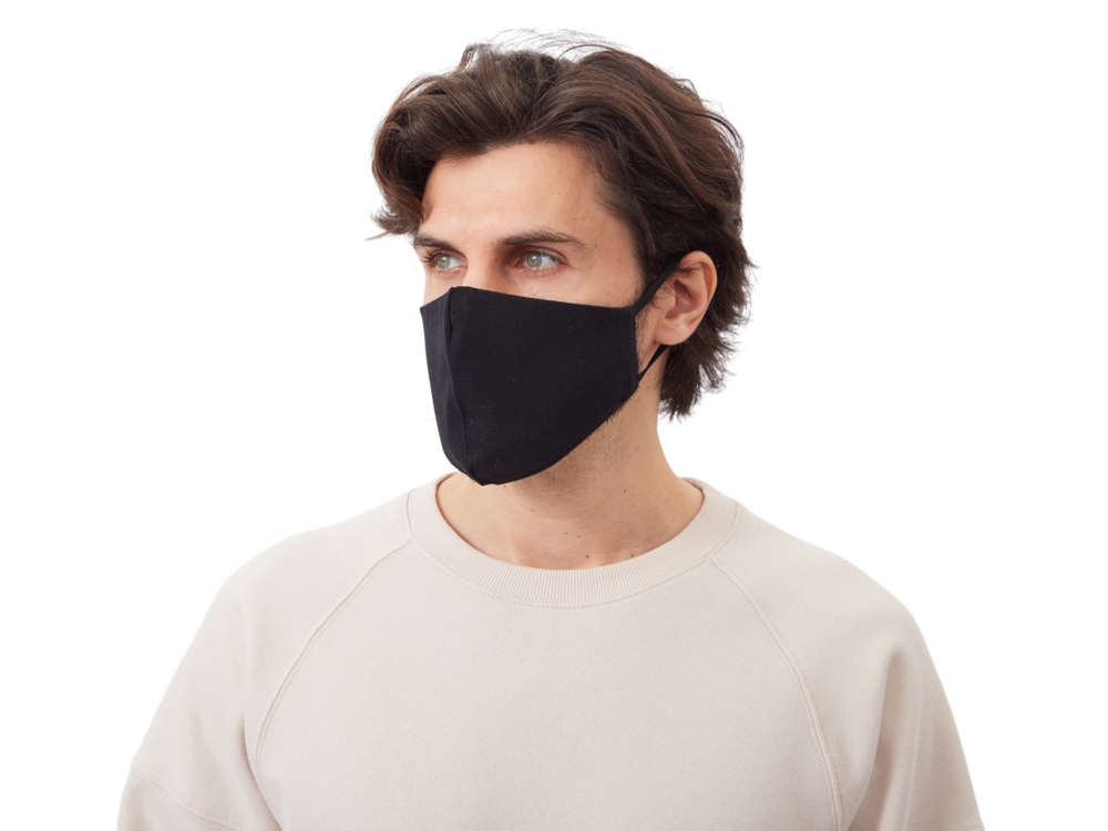 Маска для лица многоразовая из хлопка, анатомической формы без шва — изображение 2