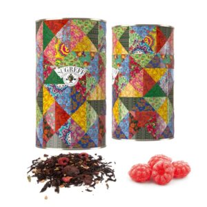 Подарочный набор с черным чаем и малиновыми леденцами в тубусе