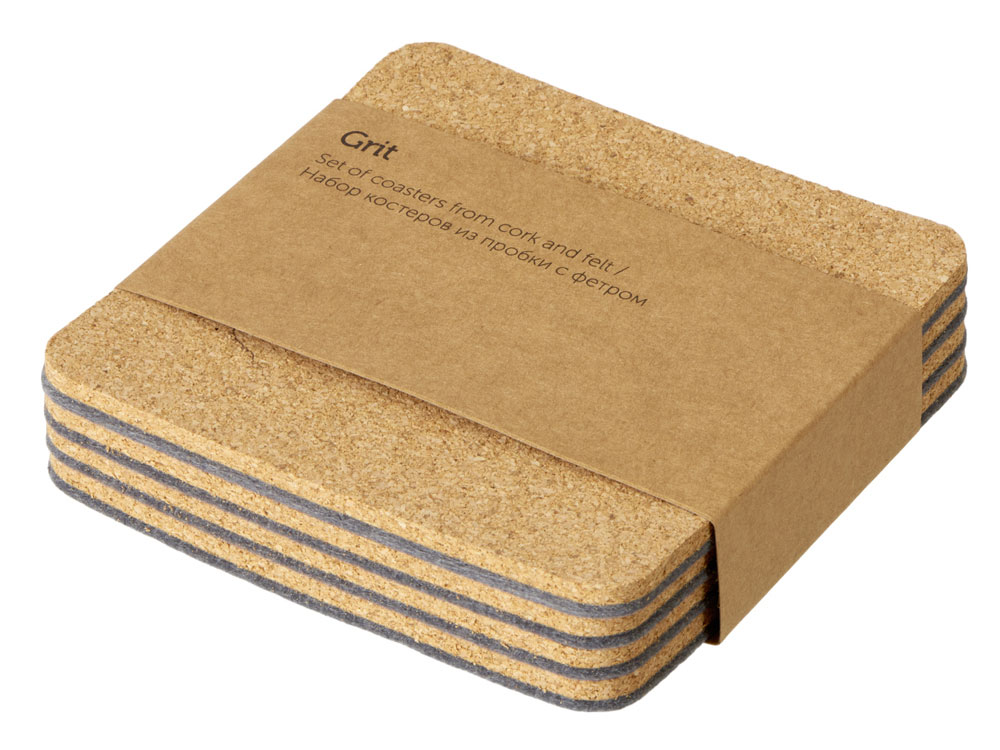Набор костеров из пробки с фетром Grit — изображение 4