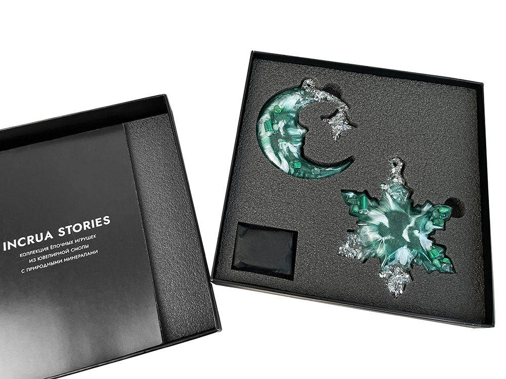 Набор елочных игрушек: Полумесяц, Снежинка — изображение 2