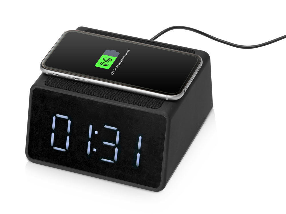 Беспроводная колонка с часами и функцией беспроводной зарядки Sentry — изображение 2